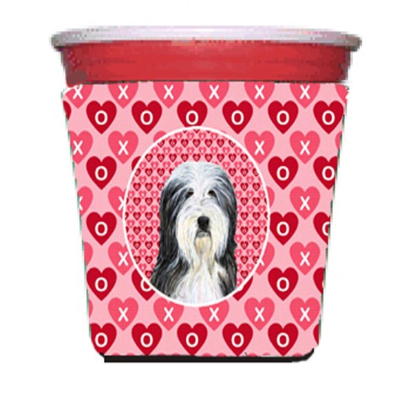 Carolines Treasures Bearded Collie Red Solo Cup bottle sleeve Hugger - 16 To 22 oz. - SS4497RSC