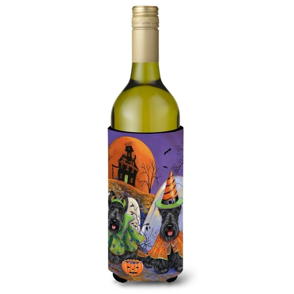 Carolines Treasures 24 oz Scottie Halloween Haunted House Wine Bottle Hugger - PPP3177LITERK
