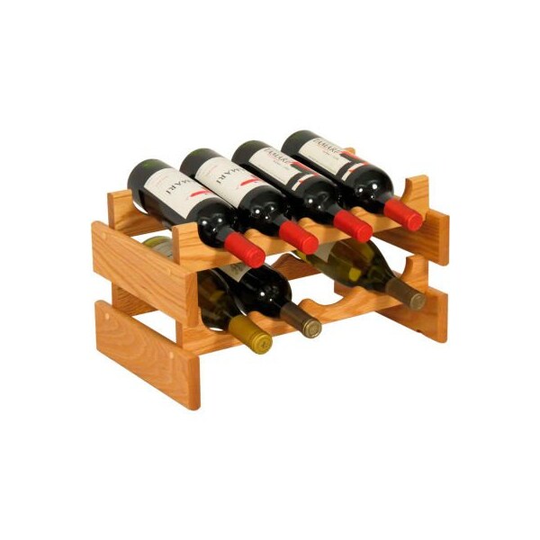 Wooden Mallet 8 Bottle Dakota Wine Rack, Light Oak, 9-7/8"H - WR42LO