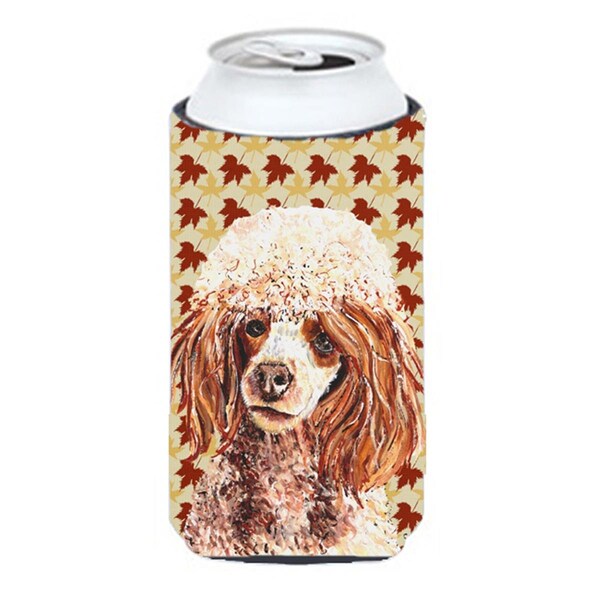 Carolines Treasures Red Miniature Poodle Fall Leaves Tall Boy bottle sleeve Hugger - 22 To 24 Oz. - SC9675TBC