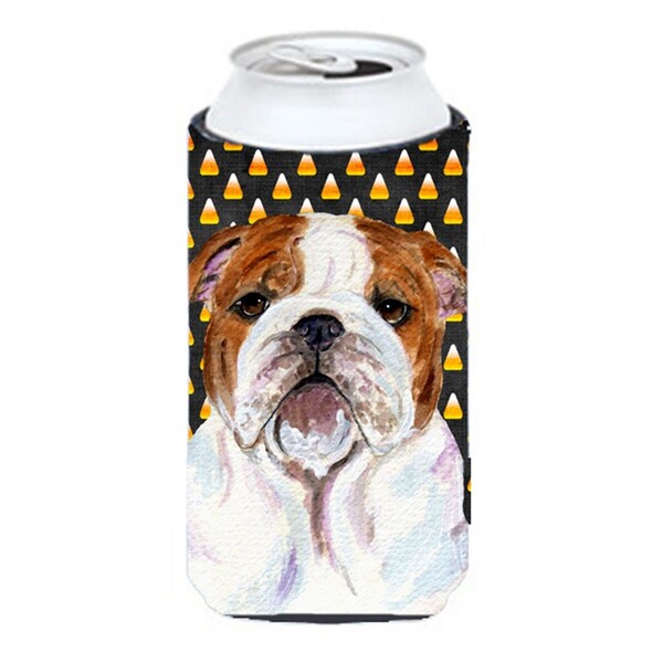 Carolines Treasures Bulldog English Candy Corn Halloween Portrait Tall Boy bottle sleeve Hugger - 22 To 24 Oz. - SS4277TBC