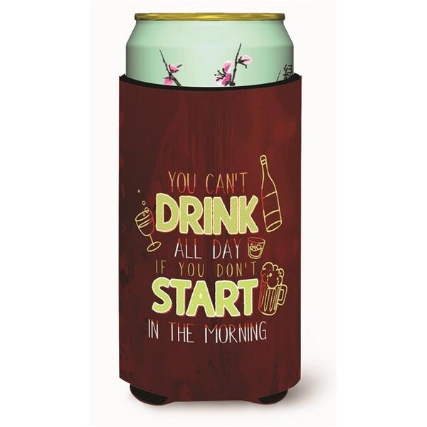 Carolines Treasures Carolines Treasures BB5425TBC Start Drinking in the Morning Tall Boy Beverage Insulator Hugger - BB5425TBC