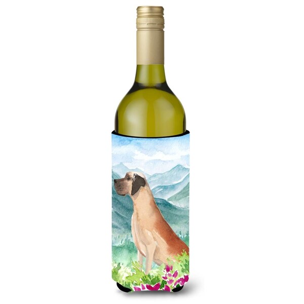 Carolines Treasures Mountian Flowers Great Dane Wine Bottle Beverage Insulator Hugger - CK1976LITERK