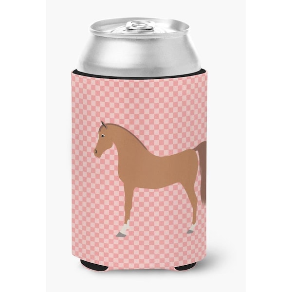 Carolines Treasures Arabian Horse Pink Check Can or Bottle Hugger - BB7911CC