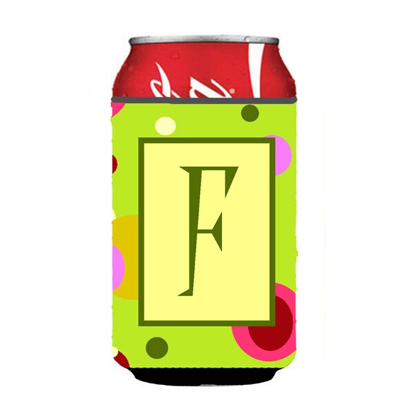 Carolines Treasures Letter F Initial Monogram - Green Can or Bottle  Hugger - CJ1010-FCC