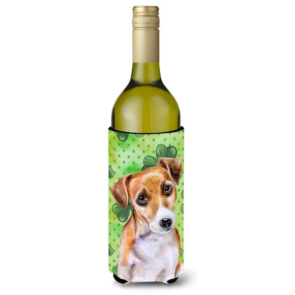 Carolines Treasures Jack Russell Terrier No.2 St. Patricks Wine Bottle Beverge Insulator Hugger - BB9887LITERK