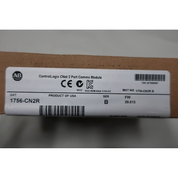 Allen Bradley CONTROLLOGIX CNET 2 PORT SER B ETHERNET Y MÓDULO DE COMUNICACIÓN - 1756-CN2R