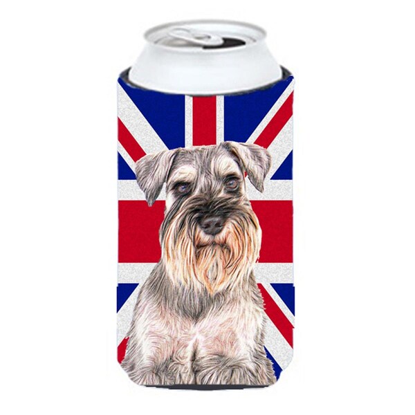 Carolines Treasures Schnauzer with English Union Jack British Flag Tall Boy bottle sleeve Hugger - KJ1165TBC