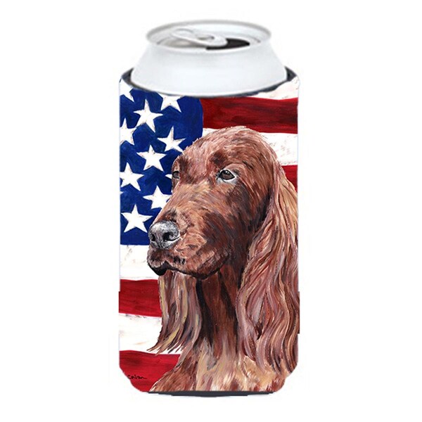 Carolines Treasures Irish Setter Usa American Flag Tall Boy   Hugger - 22 To 24 oz. - SC9510TBC
