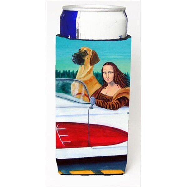 Carolines Treasures Great Dane With Mona Lisa Michelob Ultra bottle sleeves For Slim Cans - 12 Oz. - 7282MUK