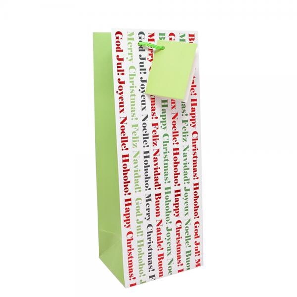 Wrap-Art Wine Bag, Merry Christmas Feliz Navidad - 27032