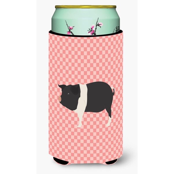 Carolines Treasures Hampshire Pig Pink Check Tall Boy Beverage Insulator Hugger - BB7939TBC