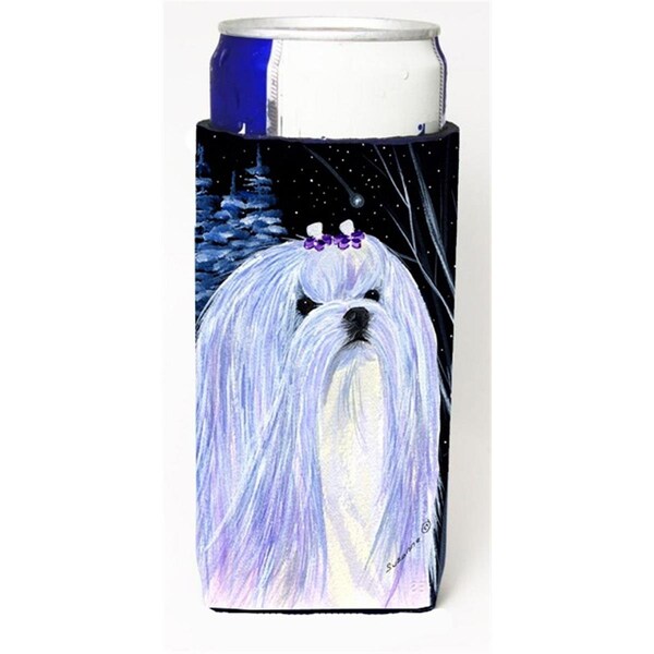 Carolines Treasures Starry Night Maltese Michelob Ultra bottle sleeves For Slim Cans - 12 oz. - SS8378MUK
