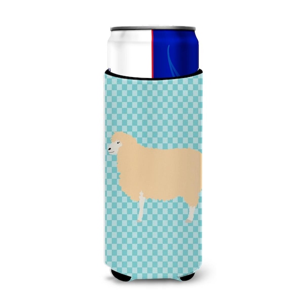 Carolines Treasures English Leicester Longwool Sheep Blue Check Michelob Ultra Hugger for Slim Cans - BB8148MUK