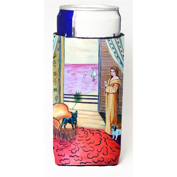 Carolines Treasures French Bulldog And Lady Michelob Ultra bottle sleeves For Slim Cans - 12 oz. - 7128MUK
