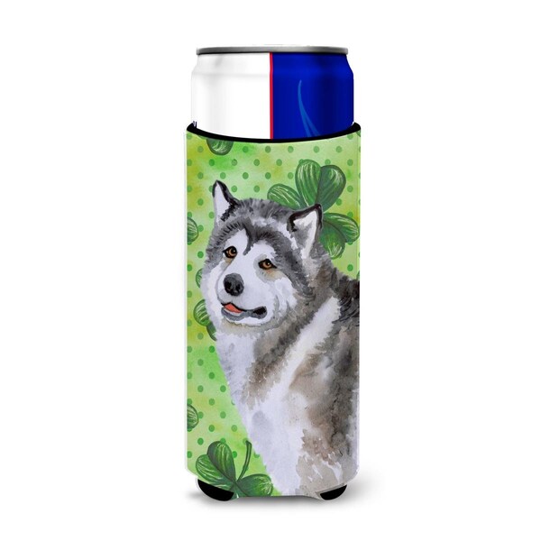 Carolines Treasures Alaskan Malamute St Patricks Michelob Ultra Hugger for Slim Cans - BB9812MUK