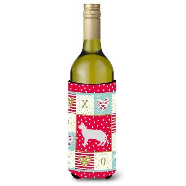 Carolines Treasures 24 oz Russian White Black No.2 Cat Love Wine Bottle Hugger - CK5692LITERK