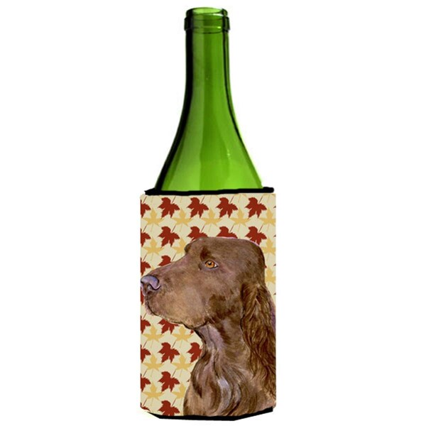 Carolines Treasures Field Spaniel Fall Leaves Portrait Wine Bottle   Hugger - 24 oz. - SS4331LITERK