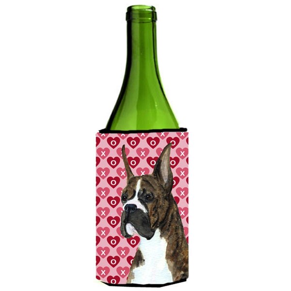 Carolines Treasures Boxer Hearts Love And Valentines Day Wine bottle sleeve Hugger - SS4508LITERK