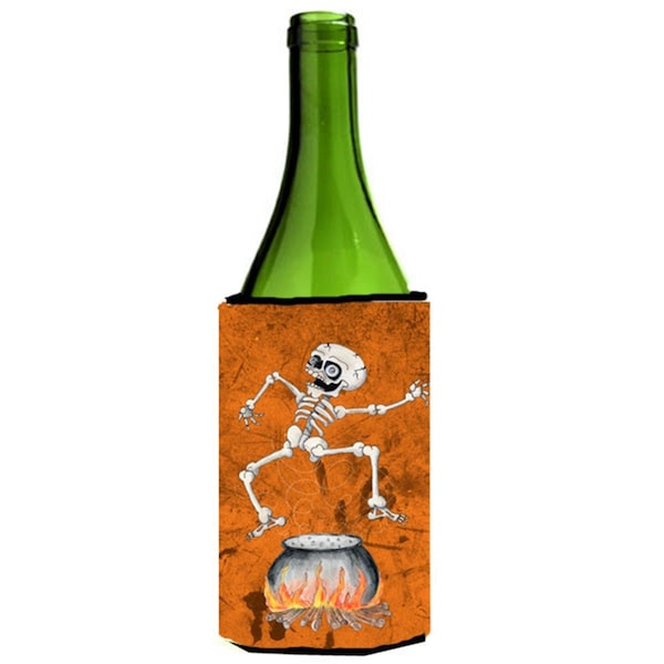 Carolines Treasures Skeleton Jumping From Witches Caldron Halloween Wine bottle sleeve Hugger - 24 oz. - SB3013LITERK