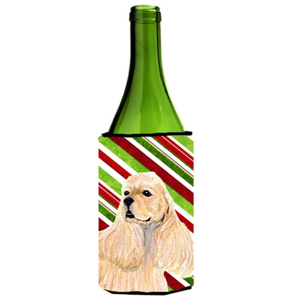 Carolines Treasures Cocker Spaniel Candy Cane Holiday Christmas Wine bottle sleeve Hugger - 24 oz. - SS4591LITERK