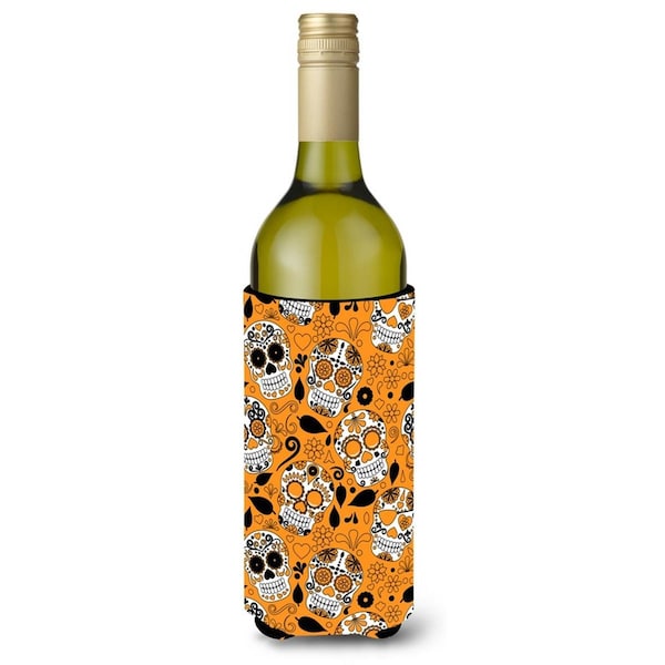 Carolines Treasures Day of the Dead Orange Wine Bottle Beverge Insulator Hugger - BB5118LITERK