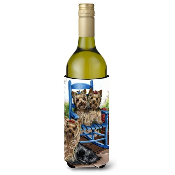 Carolines Treasures 24 oz Yorkie Patio Sweethearts Wine Bottle Hugger - PPP3242LITERK
