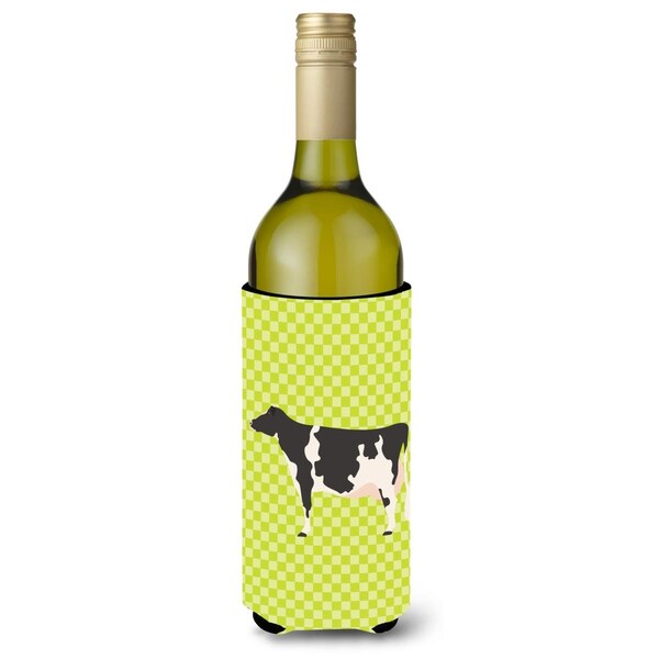 Carolines Treasures Holstein Cow Green Wine Bottle Beverge Insulator Hugger - BB7648LITERK