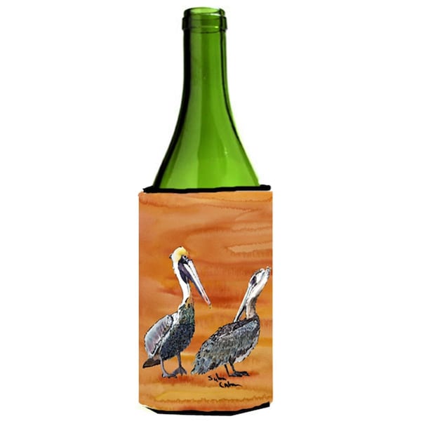 Carolines Treasures Brown Pelican Hot and Spicy Wine bottle sleeve Hugger - 8407LITERK