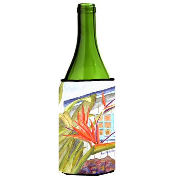 Carolines Treasures Flower Bird Of Paradise Wine bottle sleeve Hugger - RDR2005LITERK