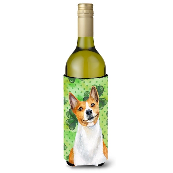 Carolines Treasures Basenji St. Patricks Wine Bottle Beverge Insulator Hugger - BB9866LITERK