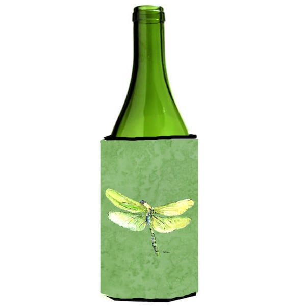 Carolines Treasures Dragonfly On Avacado Wine bottle sleeve Hugger - 24 oz. - 8864LITERK
