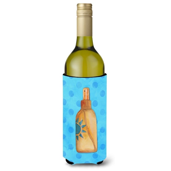 Carolines Treasures Message in a Bottle Blue Polkadot Wine Bottle Beverge Insulator Hugger - BB8261LITERK