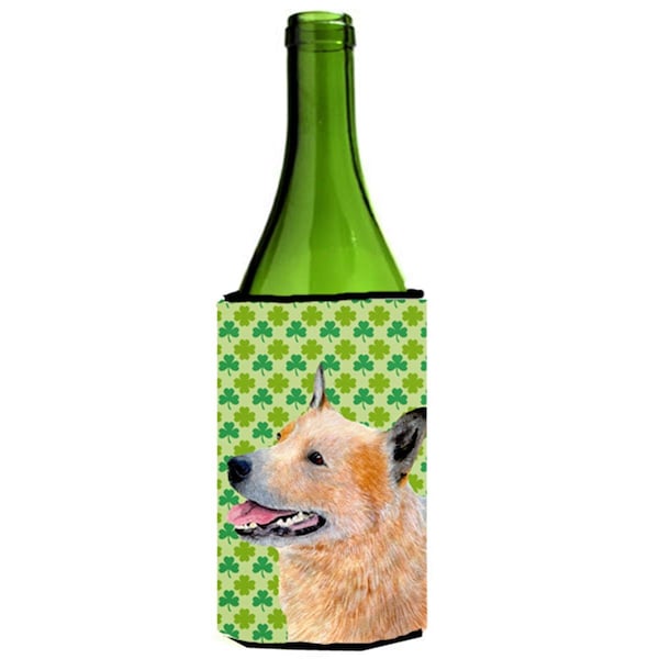 Carolines Treasures Australian Cattle Dog St. Patricks Day Shamrock Wine bottle sleeve Hugger - LH9182LITERK