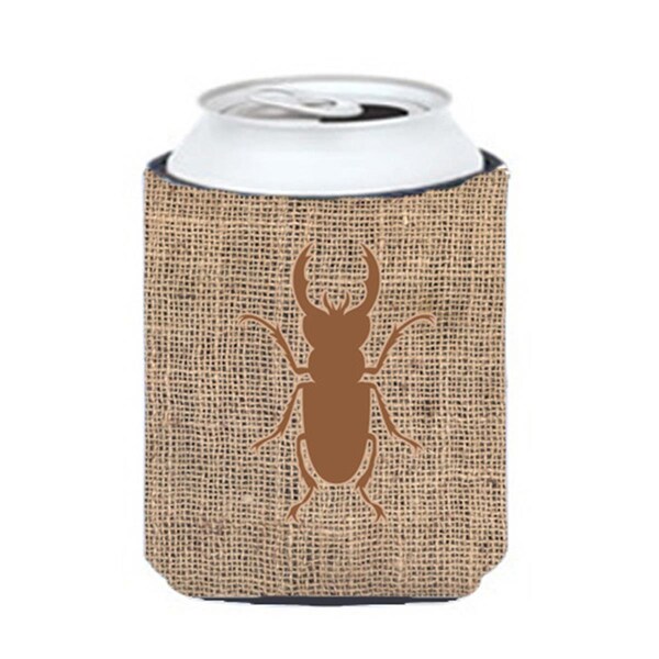 Carolines Treasures Beetle Burlap And Brown Can Or Bottle  Hugger - BB1063-BL-BN-CC