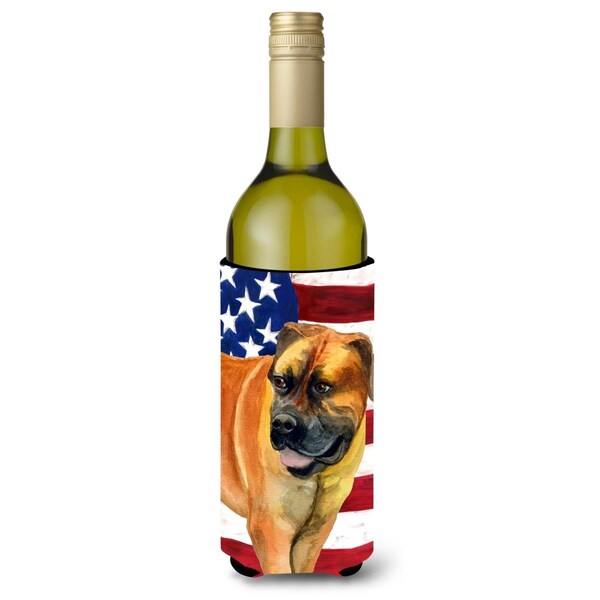 Carolines Treasures Boerboel Mastiff Patriotic Wine Bottle Beverge Insulator Hugger - BB9646LITERK
