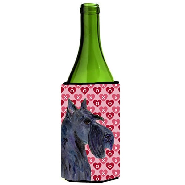 Carolines Treasures Scottish Terrier Hearts Love Valentines Day Portrait Wine bottle sleeve Hugger - SS4529LITERK