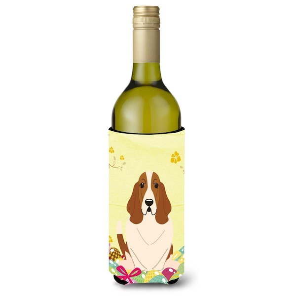 Carolines Treasures Easter Eggs Basset Hound Wine Bottle Beverge Insulator Hugger - BB6021LITERK