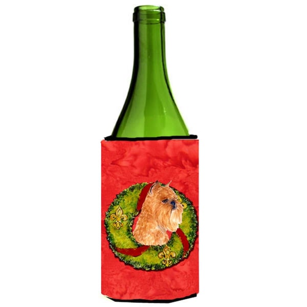 Carolines Treasures Brussels Griffon Christmas Wreath Wine bottle sleeve Hugger - 24 oz. - SS4183LITERK