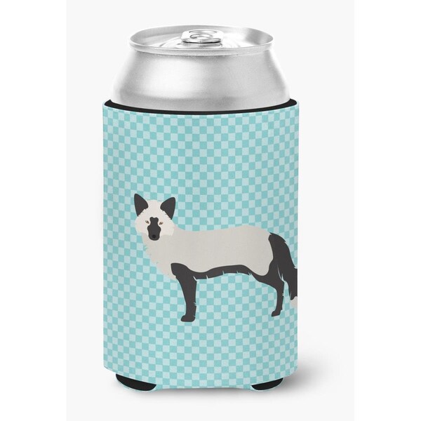Carolines Treasures Silver Fox Blue Check Can or Bottle Hugger - BB8045CC