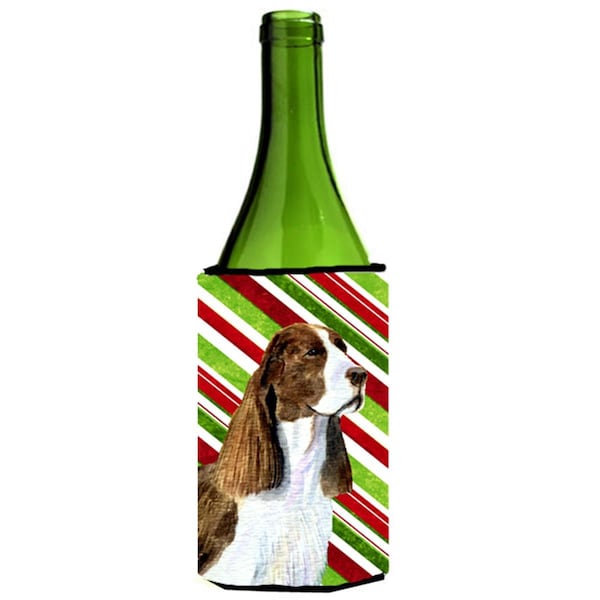 Carolines Treasures Springer Spaniel Candy Cane Holiday Christmas Wine Bottle   Hugger - 24 oz. - SS4582LITERK