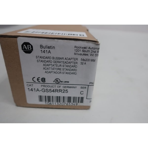 Adaptador de barra de bus estándar Allen Bradley, 141AGS54RR25 - 141A-GS54RR25