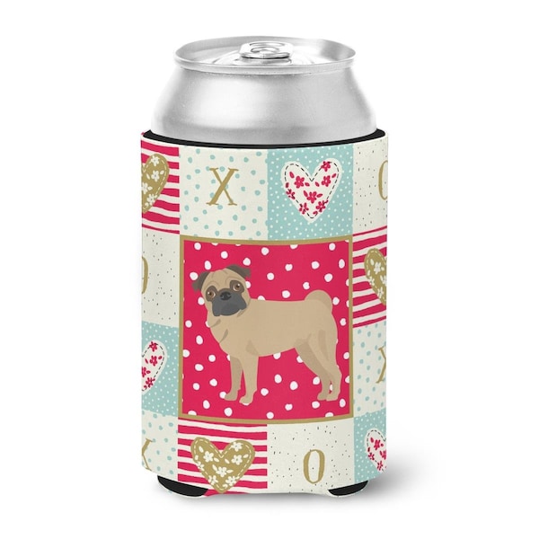 Carolines Treasures 12 oz Pug Love Can or Bottle Hugger - CK5886CC