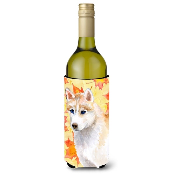 Carolines Treasures Siberian Husky Fall Wine Bottle Beverge Insulator Hugger - BB9916LITERK