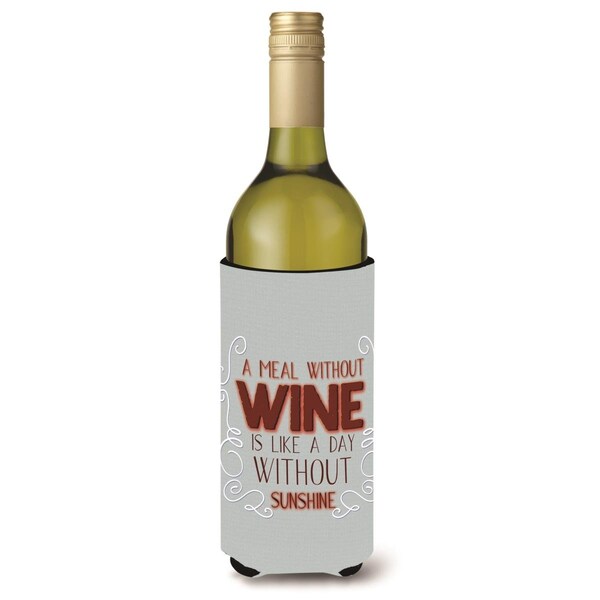 Carolines Treasures A Meal Without Wine Wine Bottle Beverge Insulator Hugger - BB5424LITERK