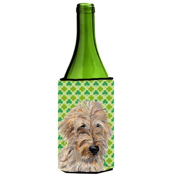 Carolines Treasures Golden Doodle 2 Lucky Shamrock St. Patricks Day Wine bottle sleeve Hugger  24 Oz. - SC9739LITERK