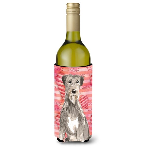Carolines Treasures Love a Irish Wolfhound Wine Bottle Beverge Insulator Hugger - CK1765LITERK