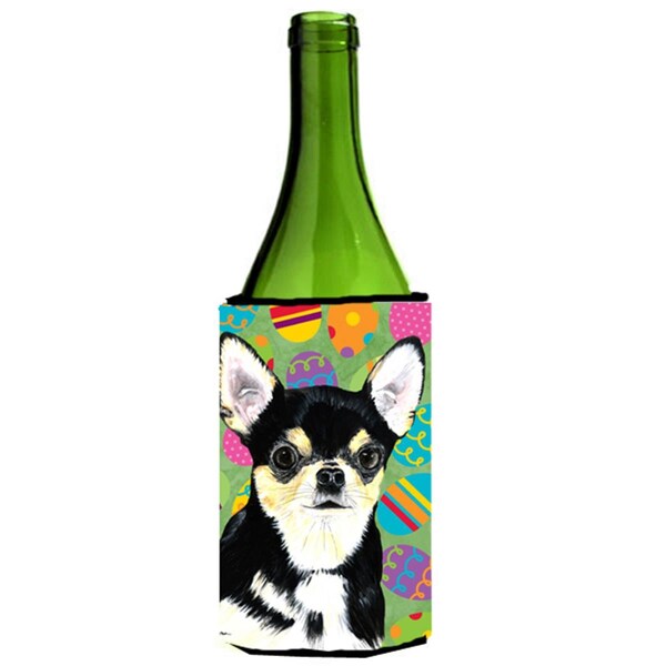 Carolines Treasures Chihuahua Easter Eggtravaganza Wine bottle sleeve Hugger - 24 oz. - SC9479LITERK