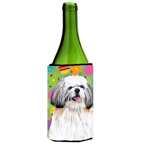 Carolines Treasures Shih Tzu Easter Eggtravaganza Wine Bottle   Hugger - 24 oz. - SC9463LITERK