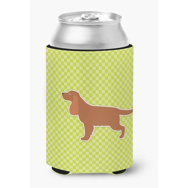 Carolines Treasures English Cocker Spaniel Checkerboard Green Can or Bottle Hugger - BB3812CC